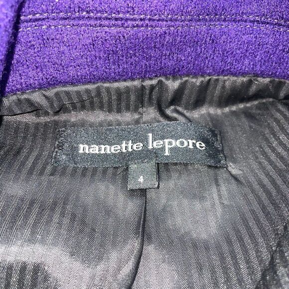 Nanette Lapore Moto Style Jacket in Royal Purple Wool and Polyurethane Body - Picture 13 of 14
